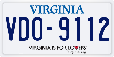 VA license plate VDO9112