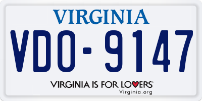 VA license plate VDO9147