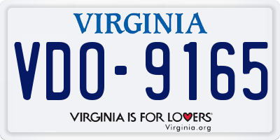 VA license plate VDO9165