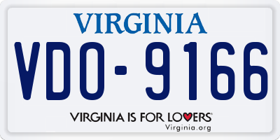 VA license plate VDO9166