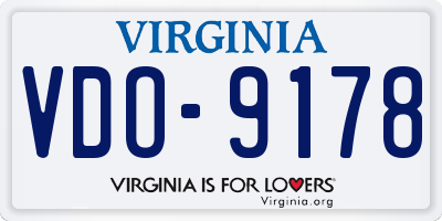 VA license plate VDO9178