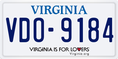 VA license plate VDO9184