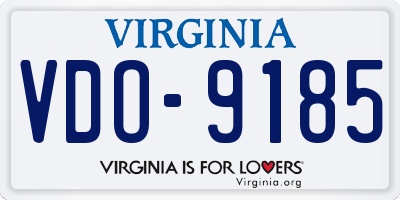 VA license plate VDO9185