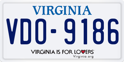 VA license plate VDO9186