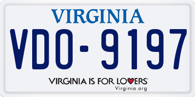 VA license plate VDO9197
