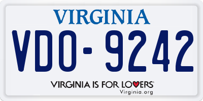 VA license plate VDO9242
