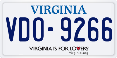 VA license plate VDO9266