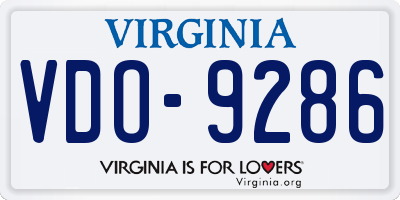 VA license plate VDO9286