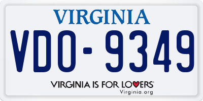 VA license plate VDO9349