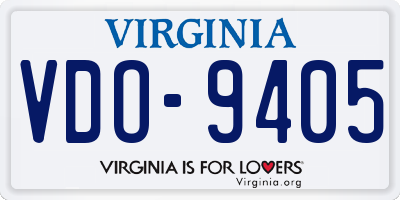 VA license plate VDO9405
