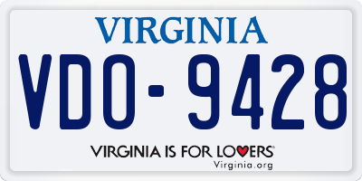 VA license plate VDO9428