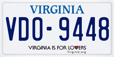 VA license plate VDO9448