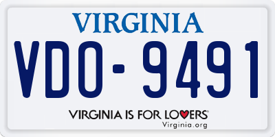 VA license plate VDO9491