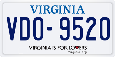 VA license plate VDO9520