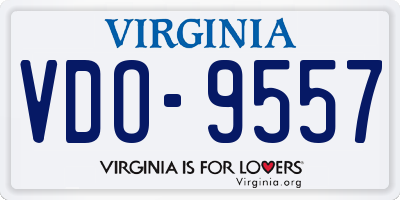 VA license plate VDO9557