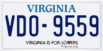 VA license plate VDO9559