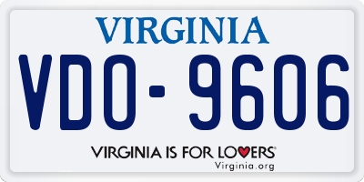 VA license plate VDO9606