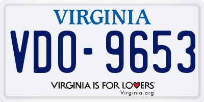VA license plate VDO9653