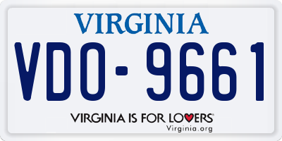 VA license plate VDO9661