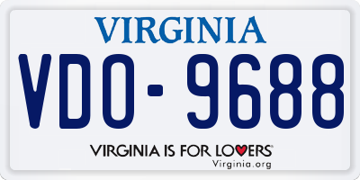 VA license plate VDO9688