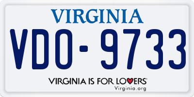 VA license plate VDO9733