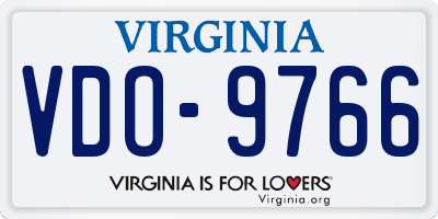 VA license plate VDO9766