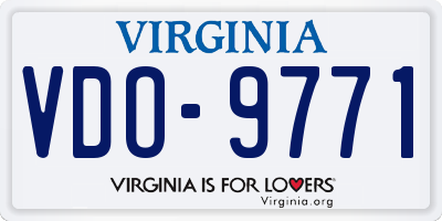 VA license plate VDO9771