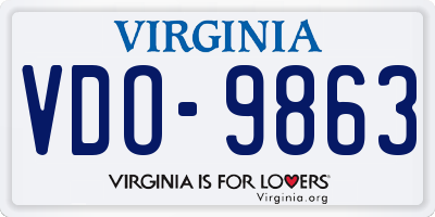 VA license plate VDO9863