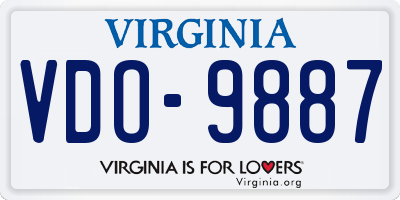 VA license plate VDO9887