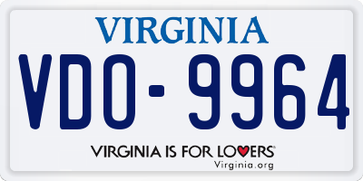 VA license plate VDO9964