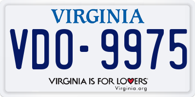 VA license plate VDO9975