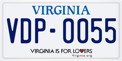 VA license plate VDP0055