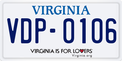 VA license plate VDP0106