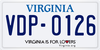 VA license plate VDP0126
