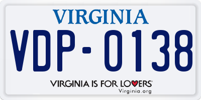 VA license plate VDP0138
