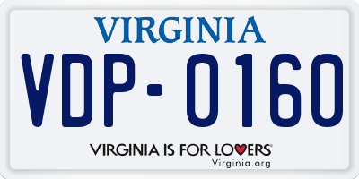 VA license plate VDP0160