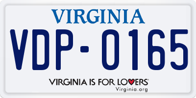 VA license plate VDP0165