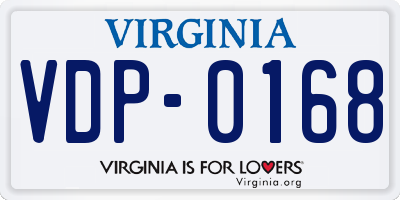 VA license plate VDP0168