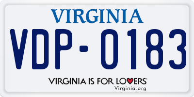 VA license plate VDP0183