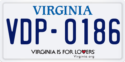 VA license plate VDP0186