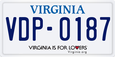 VA license plate VDP0187