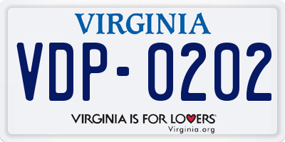 VA license plate VDP0202