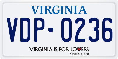 VA license plate VDP0236