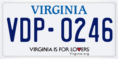 VA license plate VDP0246