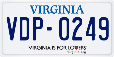 VA license plate VDP0249