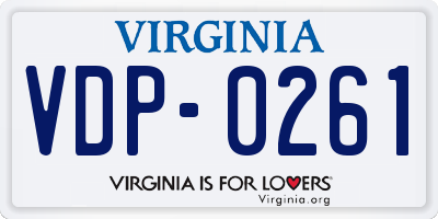 VA license plate VDP0261