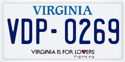 VA license plate VDP0269