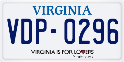VA license plate VDP0296