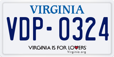 VA license plate VDP0324