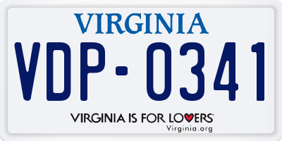 VA license plate VDP0341